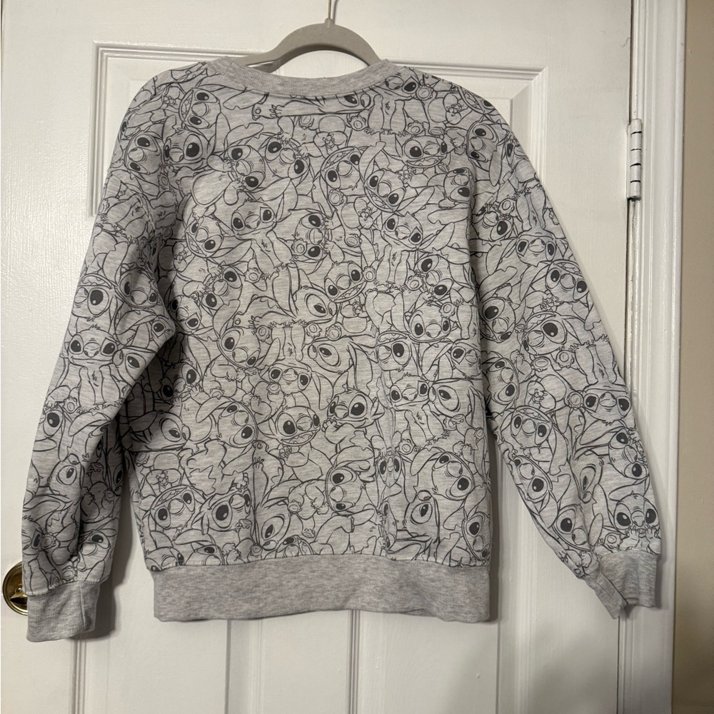 Disney Stitch Gray Sweatshirt with Blue Character Design - Picture 5 of 7